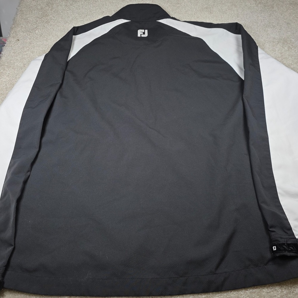 FootJoy FJ Jacket Mens L Black‎ White 1/4 Zip Golf Pullover Windbreaker Outdoor - Picture 3 of 9